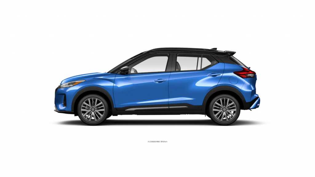 2021 Nissan Kicks in electric blue and super black