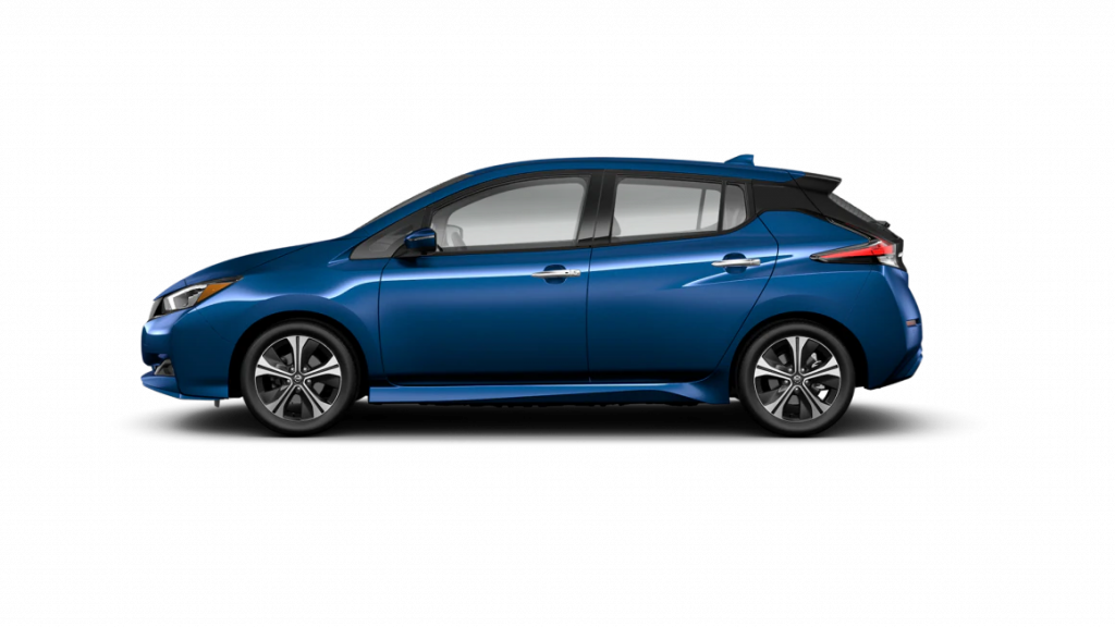 2021 Nissan Leaf in deep blue