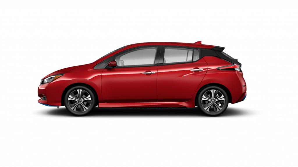 2021 Nissan Leaf in scarlet ember