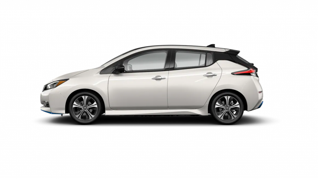 2021 Nissan Leaf in two-tone pearl white and super black
